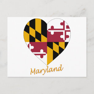 Cartão Postal Bandeira de Maryland Coração