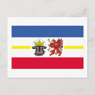 Cartão Postal Bandeira de Mecklemburgo-Pomerânia Ocidental