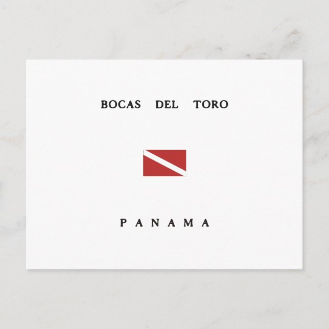 Cartão Postal Bandeira de mergulho de Bocas Del Toro Panamá (Frente)