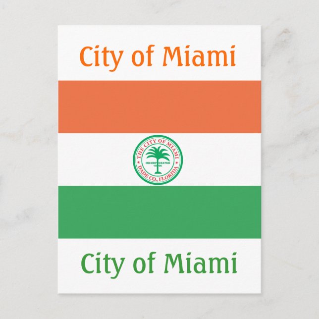 Cartão Postal Bandeira de Miami (Frente)