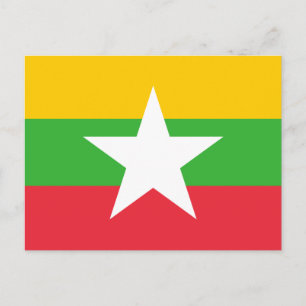 Cartão Postal Bandeira de Myanmar