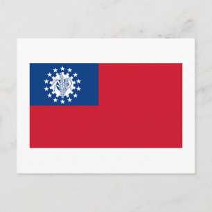 Cartão Postal Bandeira de Myanmar 1974-2010