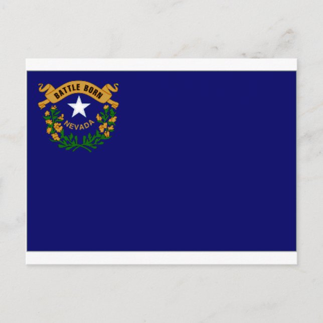 Cartão Postal Bandeira de Nevada dos Estados Unidos (Frente)