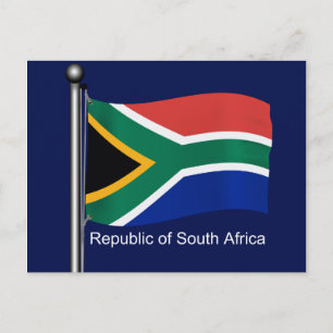 Cartão Postal Bandeira de ondulação de África do Sul