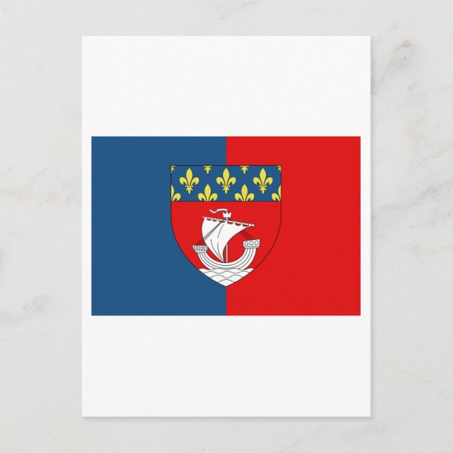 Cartão Postal Bandeira de Paris (Frente)