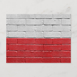 Cartão Postal Bandeira de Polônia