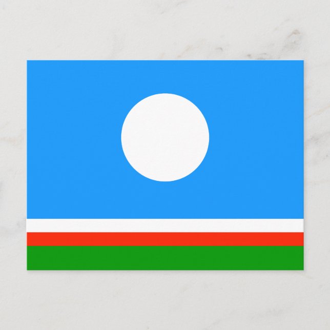 Cartão Postal Bandeira de Sakha (Frente)