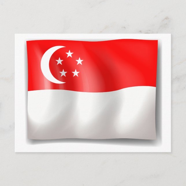 Cartão Postal Bandeira de Singapura (Frente)