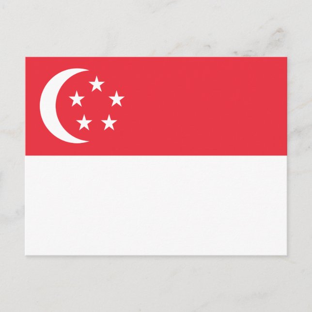 Cartão Postal Bandeira de Singapura (Frente)