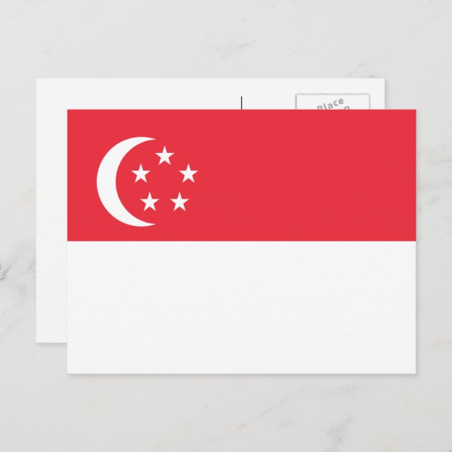 Cartão Postal Bandeira de Singapura, Bandeira de Singapura (Frente/Verso)