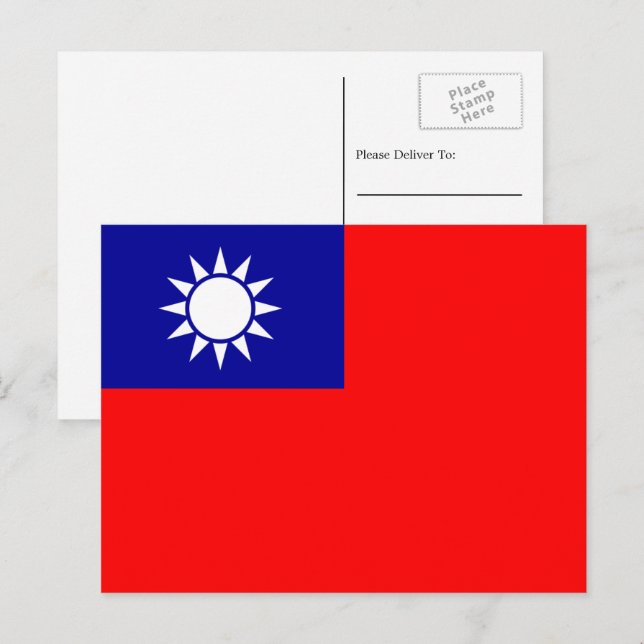Cartão Postal Bandeira de Taiwan, Bandeira de Taiwan (Frente/Verso)