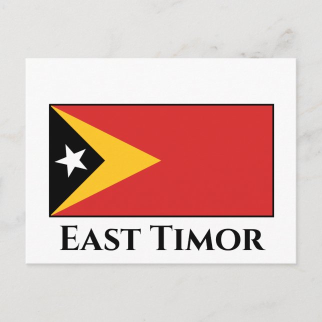 Cartão Postal Bandeira de Timor Leste (Frente)