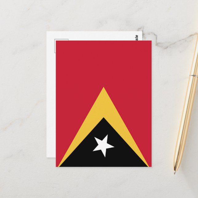 Cartão Postal bandeira de Timor Leste (Frente/Verso In Situ)