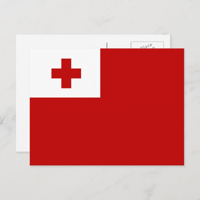 Cartão Postal Bandeira de Tongan, Bandeira de Tonga (Frente/Verso)