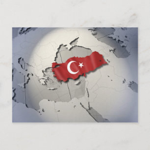 Cartão Postal Bandeira de Turquia