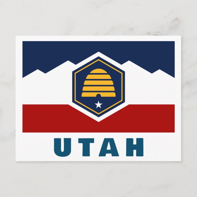 Cartão Postal Bandeira de Utah (Beehive Flag) (Frente)