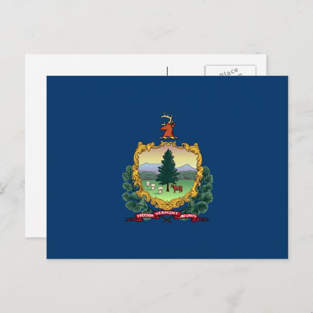 Cartão Postal Bandeira de Vermont (Frente/Verso)