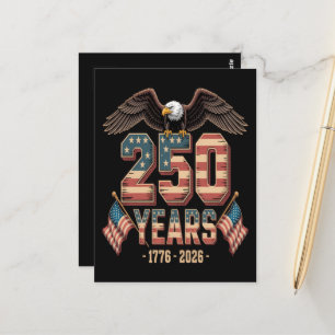 Cartão Postal Bandeira do 250º Aniversário dos EUA 250 Anos EUA
