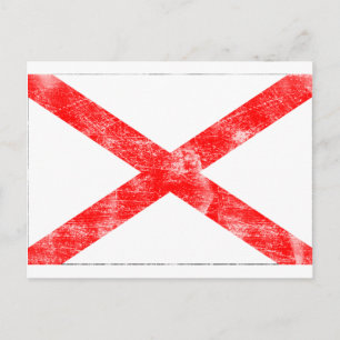 Cartão Postal Bandeira do Alabama (em desgosto)