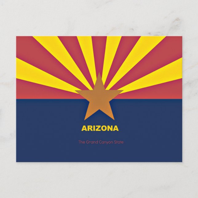 Cartão Postal Bandeira do Arizona com slogan (Frente)