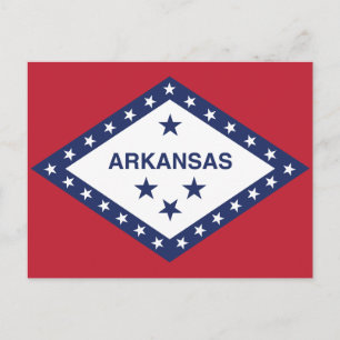 Cartão Postal Bandeira do Arkansas Diamante & Estrelas