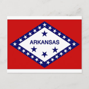 Cartão Postal Bandeira do Arkansas nos Estados Unidos