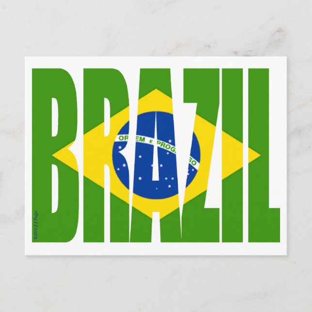 Cartão Postal Bandeira do BRASIL (Frente)