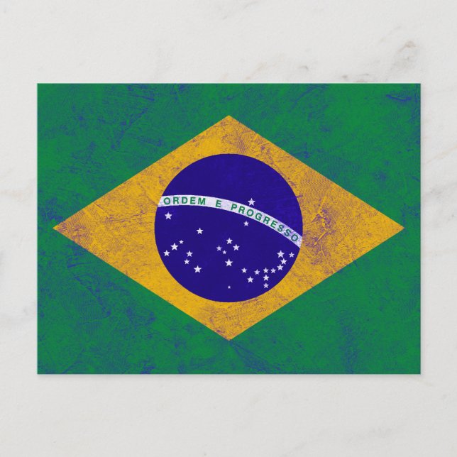 Cartão Postal Bandeira do Brasil Vintage (Frente)