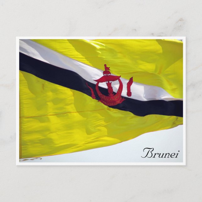 Cartão Postal bandeira do Brunei (Frente)