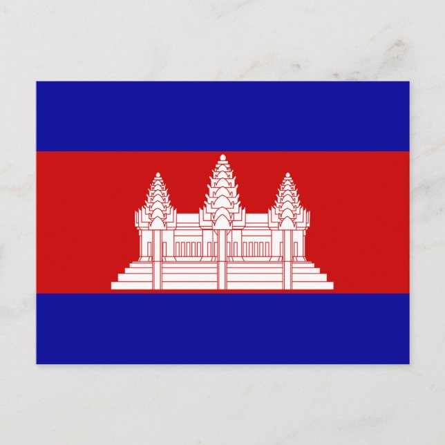 Cartão Postal Bandeira do Camboja (Frente)