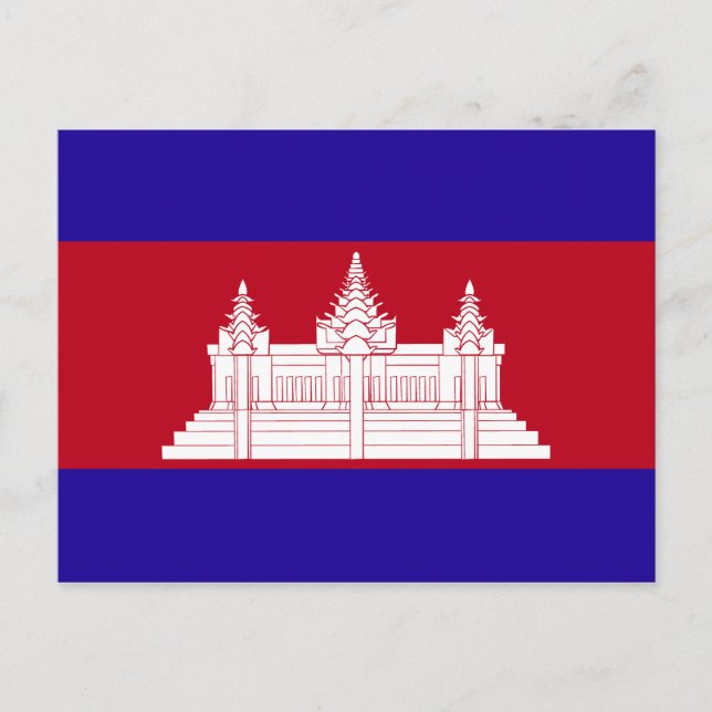 Cartão Postal Bandeira do Camboja (Frente)