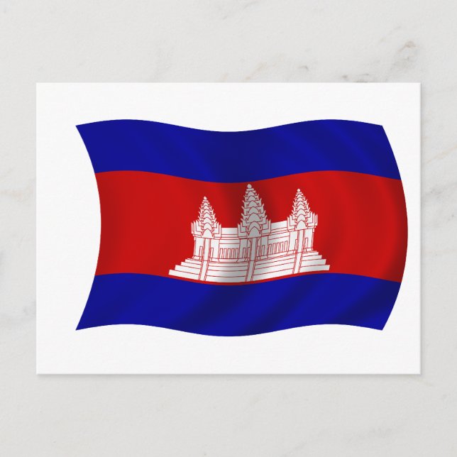 Cartão Postal Bandeira do Camboja (Frente)