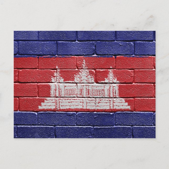 Cartão Postal Bandeira do Camboja (Frente)