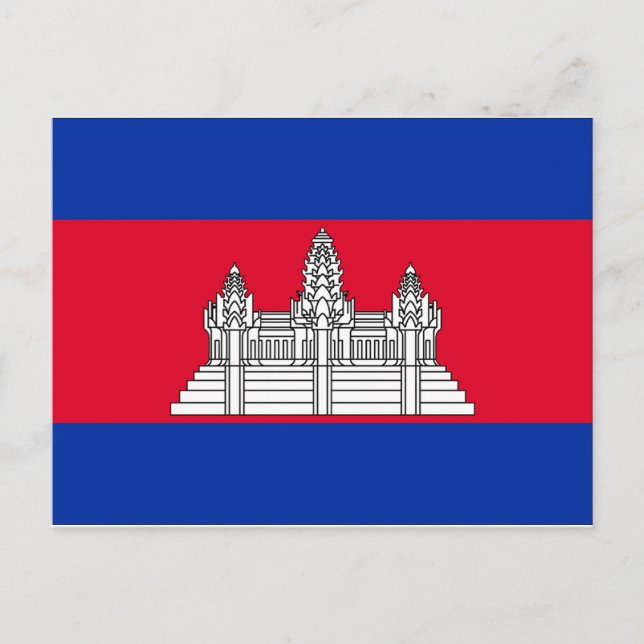 Cartão Postal Bandeira do Camboja (Frente)
