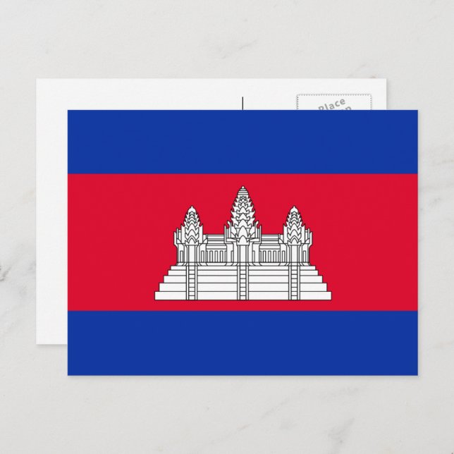 Cartão Postal Bandeira do Camboja: Bandeira do Camboja (Frente/Verso)