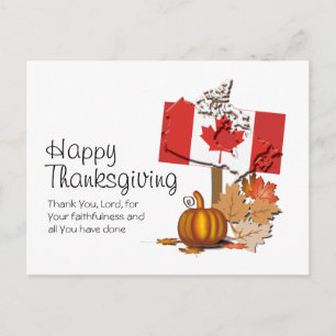 Cartão Postal Bandeira do Canadá   AÇÃO DE GRAÇAS CANADENSE