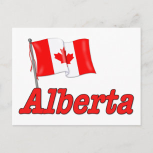 Cartão Postal Bandeira do Canadá - Alberta