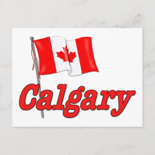 Cartão Postal Bandeira do Canadá - Calgary