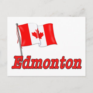 Cartão Postal Bandeira do Canadá - Edmonton