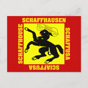 Cartão Postal Bandeira do Cantão de Schaffhausen Suíça