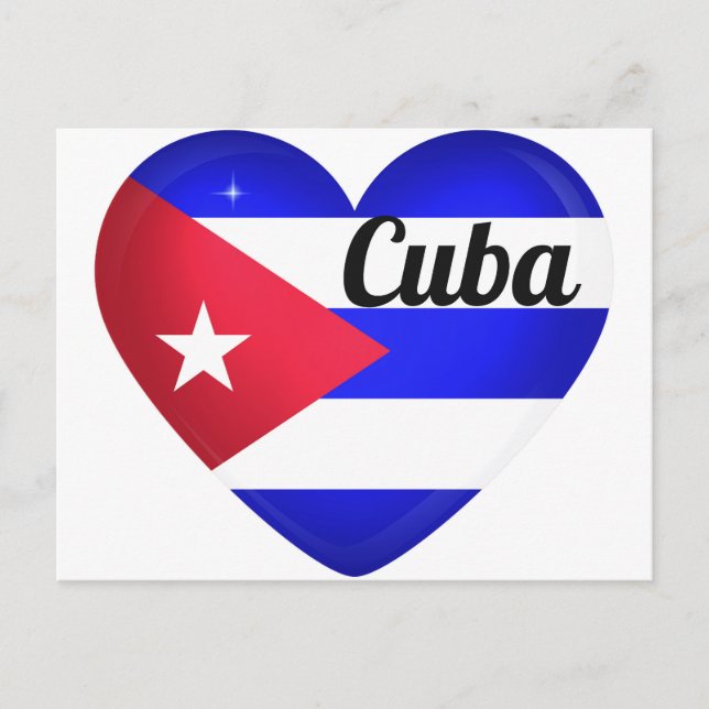 Cartão Postal Bandeira do Coração de Cuba (Frente)