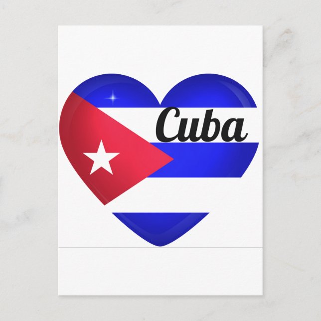 Cartão Postal Bandeira do Coração de Cuba (Frente)