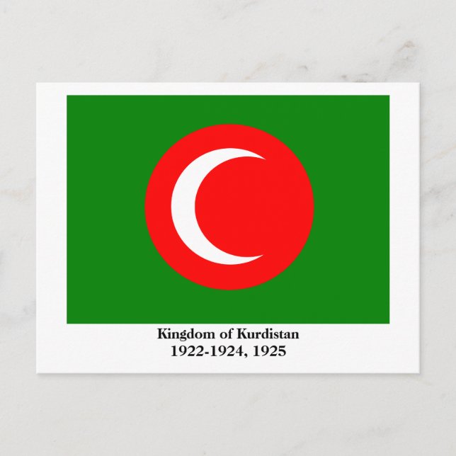 Cartão Postal Bandeira do Curdistão (1922-1924, 1925) (Frente)
