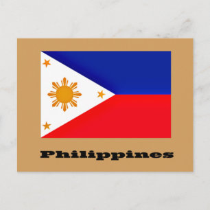 Cartão Postal Bandeira do desenho personalizado das Filipinas
