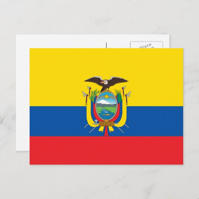Cartão Postal Bandeira do Equador (Frente/Verso)