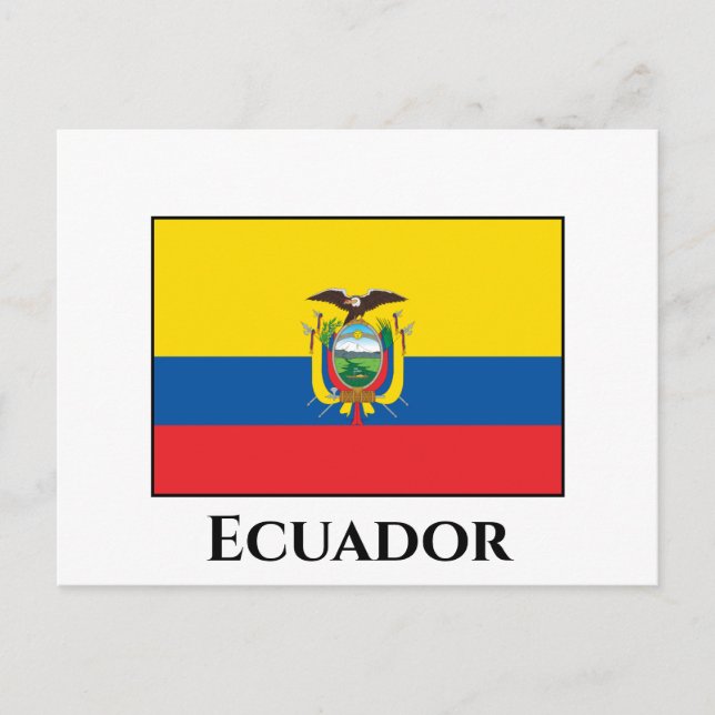Cartão Postal Bandeira do Equador (Equador) (Frente)