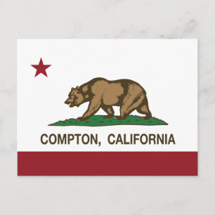 Cartão Postal Bandeira do Estado da Califórnia Compton