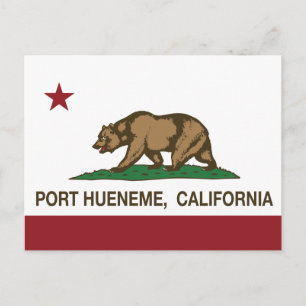 Cartão Postal Bandeira do Estado da Califórnia Port Hueneme