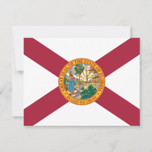 Cartão Postal Bandeira do Estado da Flórida Selo do Estado do So