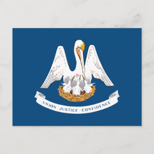 Cartão Postal Bandeira do Estado da Louisiana